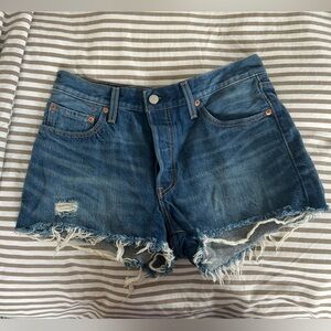 Levi's Distressed Blue Jean Shorts